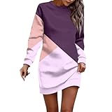 Kleid Damen Elegant T-Shirts Sweatkleid Elegant Blusenkleid Leicht Mit Taschen Herbstkleid Kurze Tunikakleid Winterdamen Elegante Winterkleider Tops Minikleid Umstandskleid Herbstkleider