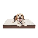 Dohump Hundebett für große Hunde, Hundematratze in orthopädischer Form und Kissenmatte für Hundebox mit waschbarem, abnehmbarem Bezug, Braun Mittel