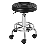 TAPMING Height Adjustable 40-50cm Rolling Bar Stool，Rund Rollen Bürohocker Drehhocker， Arbeitshocker bis 180 kg belastbar，Drehhocker für Salon Spa und Haushalt