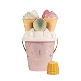 Little Dutch Sandspielzeug Eimer Set 14-teilig - Ocean Dreams rosa: 17 cm, Ab 18 Monate, 4 Eistüten, 1 Eisportionierer, 7 Sandformen, 1 Sieb und 1 Eimer