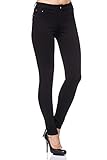 Elara Damen Stretch Hose Jeggings Skinny Fit H01 Black 44 (2XL)