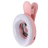 RASTKY Professionelles Makroobjektiv für Telefonkameras, Fülllicht mit Einstellbarer Farbtemperatur, Langlebige Konstruktion, für die Schmuckindustrie, Material: ABS, Optisches Glas (PINK)