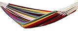 AMANKA XXL 2 Personen Hängematte Regenbogen Bunt Gestreift 400x160cm Belastbarkeit bis 150 KG 100% Baumwolle Mehrpersonen Hängematten
