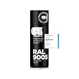 COSMOS LAC Sprühlack schwarz, matt - Spraydosen Sprühfarbe DIY Lack Acryllack Spray Farbspray Sprühdose Lackspray Farbe für Kunststoff, Metall, UVM. (RAL 9005 - schwarz matt)