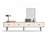 NASTYA Moderner TV-Ständer TV-Schrank mit 4 Schubladen Einfacher Aufbewahrungsschrank Wohnzimmer Bodenschrank Unterhaltung Media-Center Konsole TV-Schrankständer für Wohnzimmer (Farbe: 200 x 35 x 40