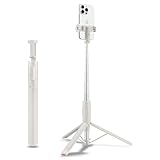 Spigen Automatischer Selfie-Stick Stativ, WonderSnap S541W, Bluetooth 5.0 Selfie-Stick mit Fernbedienung, Smartphone-Stativ für iPhone, Galaxy, Pixel, Xiaomi, OnePlus -Dune Beige