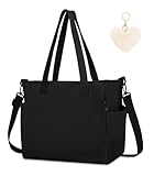 Aucuu Damen Kord Groß Handtasche, Tote Bag, Umhängetasche Groß Shopper Tasche, Cord Tasche Beuteltasche Mit ReißVerschluss, Handtasche Schultertaschen für Arbeit Reisen Einkaufen Schule