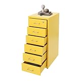 Aktenschrank Gelb6-Regal,Schubladenschrank mit Rollen,Hohe Belastbarkeit Aufbewahrungsschrank aus Metal,mobiler Rollcontainer mit Anti-Fall-Snap-Design Aufbewahrungsschrank Büroschrank Storage Drawe