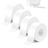 VMUTGA 4 Rollen Thermo Etikettenband, 15mmx4m Weiß Selbstklebende Etikettenband Wasserdicht Thermo Etiketten Papier Etikettendruckpapier Aufkleber zum Beschriften für Haus Büro Schule Etikettendrucker