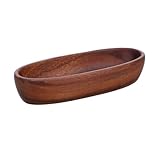 JECOMPRIS Walnussschale Salatschüssel Rührschüssel Aus Holz Nussschale Hölzerne Servierschale Ovales Holzschale Holzmischschale Salat -servierschale Salatschalen Dessertschale Holz Hellbraun
