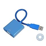DOITOOL USB zu Vga Adapter Kabel Externer Video Display Konverter Super Standard Kompatibel für Laptop Monitor Erweiterung kein Netzteil Erforderlich Blau