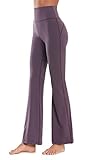 Flatik Damen Schlaghose Yogahose, Bootcut Yogahose Lange Sporthose ，Hohe Taille Flare Fitness Training Hosen Jogginghose M