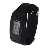 BESPORTBLE LED Multifunktions Schrittzähler Sportuhr für Männer und Frauen Kalorienüberwachung Bewegungserfassung Schwarz für Fitness und