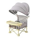 Campingsitz für Kinder mit Tablett, klappbarer Kindersitz mit Tablett, Lunchwagen für Kinder mit Sonnenschutz, ideal für Reisen, Picknick, Ausflüge zu Hause