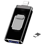 USB Stick für iPhone 64GB, [MFi-zertifizierter] 4-in-1 USB Stick mit Lightning-Port, USB, USB-C, Micro-USB-Port, USB 3.0 Speicherstick für iPhone/iPad/Android-Handy/Laptop/PC (ohne App)
