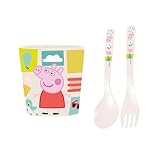 Becher und Besteckset für Kinder EASY EATER SET PEPPA PIG Becher Gabel Löffel Kunststoff Koziol
