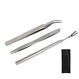 Yowfond 3er Set Zeckenzange, Zeckenentferner für Hunde, Zeckenpinzette für Mensch, Zeckenhaken für Kinder, Katzen (mit Aufbewahrungstasche)