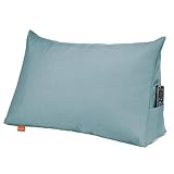 sleepling Rückenkissen Keilkissen für Bett und Sofa, Lendenkissen, dreieckiges Lesekissen, Strandkissen, Kissen mit abnehmbarem waschbarem Bezug, Seitenfach, 70 cm breit, türkis