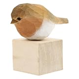 Garneck Vogelornamente aus Holz Kreatives Vogel Ornament Deko Figur Für Zuhause Tischdekoration Im Modernen Stil Ideal Als Für Vogel Liebhaber Gelbes Design Mit Holzblock