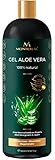 Aloe Vera Gel BIO 500ml - 100 Prozent Natürlich Aloe vera - Vegan - Nicht Klebrig Schnelle Absorption und Keine Düfte - Einzigartige Formel OHNE XANTHAN - After Sun Pflege Bei Sonnenbrand MONTERAL