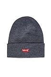 Levi's Herren Red Batwing Embroidered Slouchy Beanie Strickmütze, Grau (Regular Grey 55), One Size (Herstellergröße: UN)