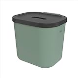 Rotho Salsa Biomülleimer 6 l mit Deckel Komposteimer, integrierte Hängevorrichtung, 23,5×20,2×20,8 cm (L×B×H) (Grün)