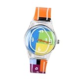 OATIPHO Kinderuhr mit Buntem Muster Verstellbares Armband Bequemes Leicht Ablesbar Modisch und Sicher für Jungen und Mädchen für Lernen der Uhrzeit