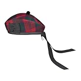 Glengarry Cap, traditioneller schottischer Hut, Acrylwolle, Schottenkaro, Glengarry-Hut, Kilts/Dudelsack-Zubehör (Lindsay)