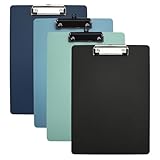A4 Size Multicolor Klemmbretter für Studenten, Multicolor Plastik Klemmbretter A4 Größe, A4 Size Klemmbretter für Büro, 4 Runder Rand Klemmbretter(Dunkelblau, Schwarz, Hellgrün, Hellblau)