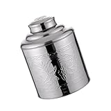 TOGEVAL Teedose Luftdichter Tee Kanister Metallischer Aufbewahrungsbehälter für Losen Tee und Teebeutel Tragbarer Versiegelter Vorratsbehälter Stilvolle Küchenbox