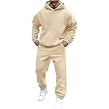 Battnot Jogginganzug Herren Trainingsanzug Sportanzug Herren Einfarbig Hoodie mit Kapuze Langarm Pullover Hausanzug 2-Teilig Kapuzenpullover Jogginghose Jogginganzug Set Klassisch Sportbekleidung
