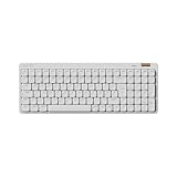LOFREE Flow Lite100 Tasten Low Profile Mechanische Tastatur (Deutsches Layout QWERTZ) - Kabellos Bluetooth/2.4G/Kabel, Swappable mit Specter Linearen Switches, Wiederaufladbar - Für Win&Mac (Weiß)