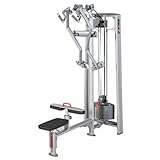 Sport-Thieme Latzug Maschine OV | Höhenverstellbarer Gewichtsblock 100 kg | Einzelstation Kraftstation | Silber Schwarz | Metallrahmen Kunstlederpolster 150x120x220 cm 250 kg