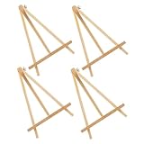 SOLUSTRE 4 Stück Kleine Faltbare Tisch staffelei aus Holz Verstellbarer Dreibein ständer für Künstler Schüler für Kleine Gemälde Fotos Präsentationen und Dekoration zu Hause