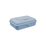 Rotho Babydesign Feuchttücherbox Blau 1.25L – Große Aufbewahrungsbox für Feuchttücher, Babytücher & Reinigungstücher – Nachfüllbarer, luftdichter Feuchttuchspender – Baby Tücherbox Haushalt