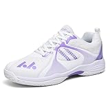 ZHENSI Badmintonschuhe Damen, Volleyball- Und Squashschuhe Leichte rutschfeste Hallen- Und Outdoor-Schuhe,Lila,36 EU