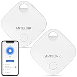 ANTELINK Smart Tracker Tag, intelligenter GPS-Tracker, kompatibel mit iOS, kostenlose Tuya-App, für Schlüssel, Gepäck, Koffer, austauschbarer Akku, 2 Stück