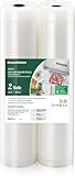 Bonsenkitchen Vakuumrollen 2 Rollen 28x600cm Vakuumierfolie - Profi Vakuumbeutel für Vakuumierer & Lebensmittel Vakuumiergerät, BPA-frei, Kochfest und Sous Vide Gefrierbeutel, VB3207