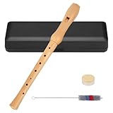 Blockflöte Holz, C-Sopran Blockflöte Deutsche Griffweise, Aus Abnehmbar ABS Harz Kunststoff, 8-Loch Holzblockflöte für Kinder Erwachsene Anfänger, Geeignet für Anfänger