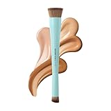 EIGSHOW Foundation & Concealer Pinsel, Dual-Ended Make-up Pinsel für makellose Grundierung, Präzisions-Concealer, vegan & tierversuchsfrei (D110-Cyan)