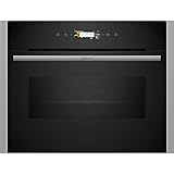NEFF C24MR21N0, N 70, Compact-Backofen, Integrierbarer Backofen mit Mikrowelle 60 x 45cm, Full Touch TFT-Display, Inverter-Technologie, Soft Open & Close, Favorit, Edelstahl