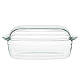 Gerlach 1760 Auflaufform 4,5 l Aus Hitzebeständigem Glas Borosilikatglas Mit Deckel Rechteckig 27 x 18 cm Für Backofen Gefrierfach Flow