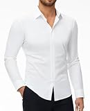 DEMEANOR Stretch Hemd Herren Langarm Hemd Herren Slim fit Business Hemd Bügelfrei Herren Freizeithemd Herren