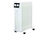 PURLINE HOTI OR2500 Öl-Heizkörper, 2500 W, 11 Elemente, Thermostat, 3 Leistungsstufen, Elektroheizung Energiesparend, Leistungsregler für niedrigen Stromverbrauch, kompakt und tragbar, weiß
