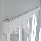 3-in-1-Gardinenstange für Wohnzimmer und Schlafzimmer, 3 m Wand-/Deckenmontage, Weiß