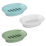 3er-Pack Seifenschale mit Ablaufseifenhalter, Seifenschoner, einfache Reinigung, Stoppt matschige Seifenablage für Dusche, Badezimmer, Küche