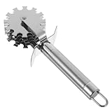 Mikinona Edelstahl Fleischklopfer mit 5 Rollen Fleischzartmacher für Steak und Geflügel Küchenwerkzeug mit Ergonomischem Griff und Aufhängeöse