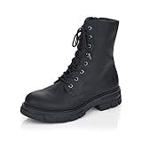 Rieker Damen Biker Boots Z9120, Frauen Stiefeletten,halbstiefel,Kurzstiefel,uebergangsschuhe,uebergangsstiefel,flach,schwarz (00),39 EU / 6 UK