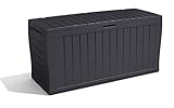 Keter Marvel Plus Aufbewahrungsbox, 270L Fassungsvermögen, wetterfest & langlebig, Sitzgelegenheit für 2 Personen, Grau, ideal für Garten, Terrasse & Balkon