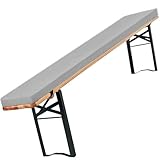 Wasserdichte Outdoor-Bankauflagen, 190 x 40 x 3 cm, dick, 3 cm, grau, Sitzpolster mit Reißverschluss, perfekt für Bierbankauflagen, bequem, für 180 x 30, 220 x 25, 200 x 30, 170 x 23 cm